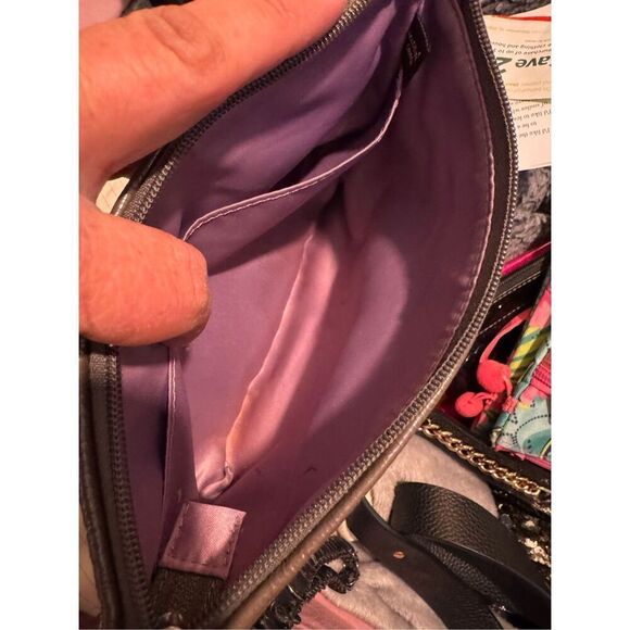 Coach poppy ocelot metallic silver black wristlet/coin purse small bag card case - Picture 5 of 6